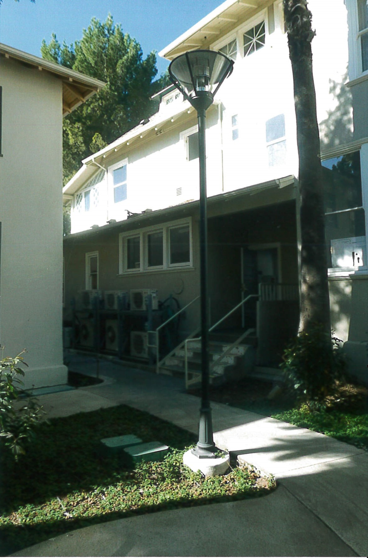 Renovated buildings, new outdoor lighting fixture